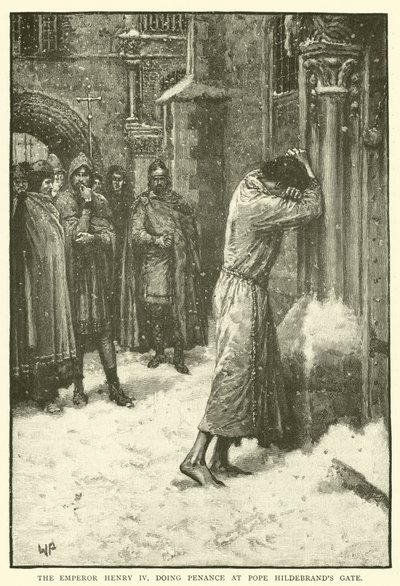 El Emperador Enrique IV haciendo penitencia en la puerta del Papa Hildebrando de Walter Paget