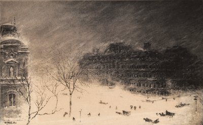 Esquina de 17th Street y Pennsylvania Avenue, N.W. durante la ventisca de 1899 de Walter Paris