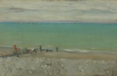 La playa, Dieppe, c.1885 (óleo sobre tabla) de Walter Richard Sickert