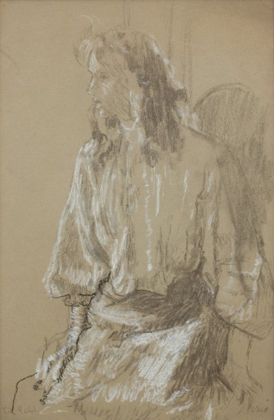Little Rachel, c. 1906 (Tiza en blanco y negro sobre papel gris ) de Walter Richard Sickert