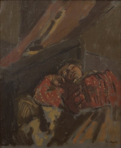 Blusa roja estampada, c. 1907 (Óleo sobre lienzo) de Walter Richard Sickert