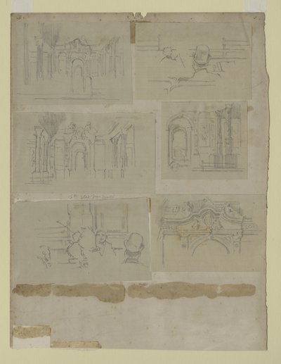 Varios estudios (lápiz sobre papel) de Walter Richard Sickert