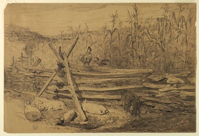 Escena de Granja de Walter Shirlaw
