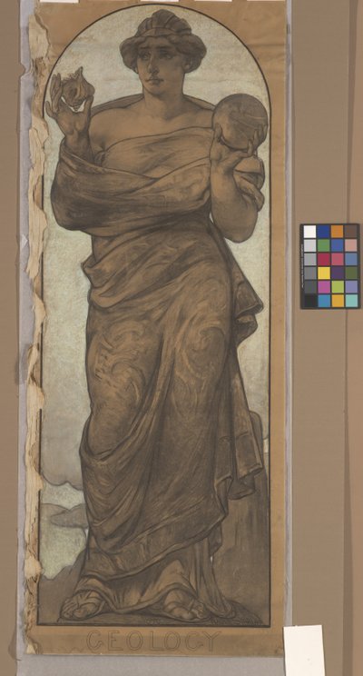 Geología (carboncillo y lápiz de color sobre papel) de Walter Shirlaw