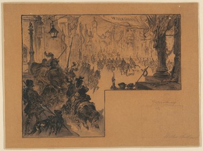 Ilustración que Muestra el Triunfal Regreso del Ejército Alemán Después de la Guerra Franco-Alemana de Walter Shirlaw