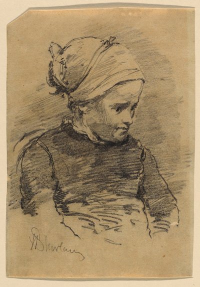 Retrato de una niña campesina de Walter Shirlaw