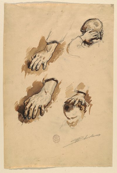 Estudios de manos de Walter Shirlaw