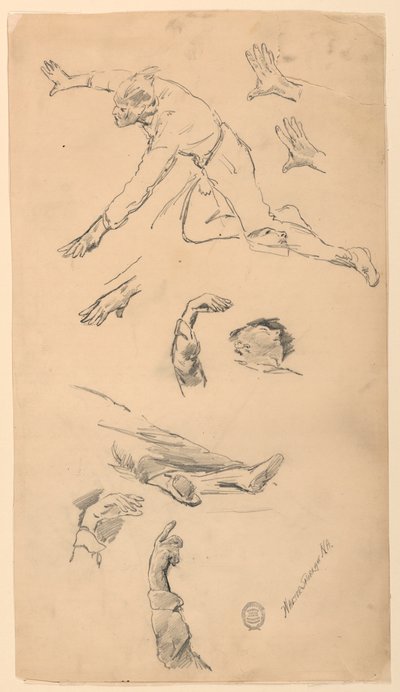 Estudios de manos y figuras de Walter Shirlaw
