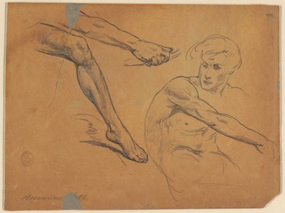 Estudios de un desnudo sentado de Walter Shirlaw