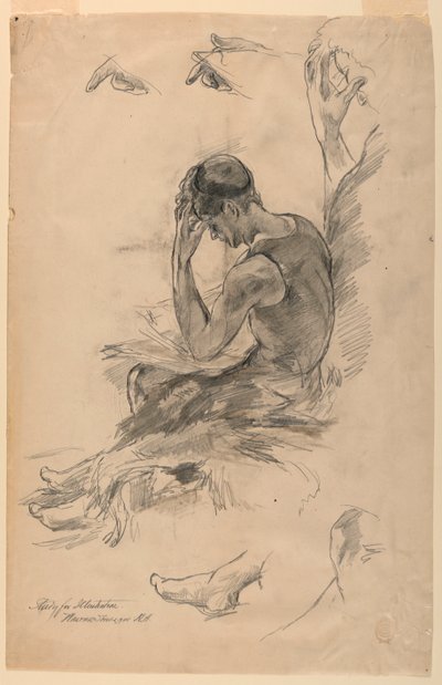 Estudio para ilustración de Walter Shirlaw