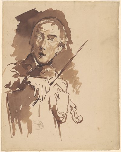 Estudio para "Tocando la campana" de Walter Shirlaw