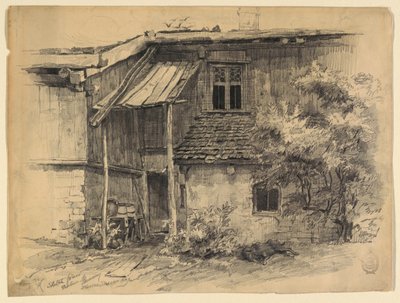 Vista de la parte trasera de una vivienda en Polling, Baviera de Walter Shirlaw