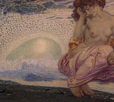 Sueño del infinito (acuarela sobre papel) de Walter Sigmund Hampel