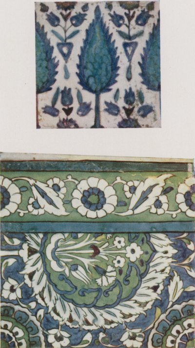Azulejo sirio, del siglo XVIII, de una mezquita de Damasco, Azulejo sirio, siglo XVI o XVII, de una mezquita de Damasco de Walter Spencer Stanhope Tyrwhitt