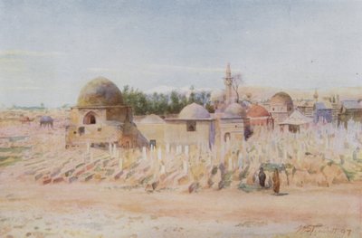El cementerio musulmán y vista del Monte Hermón, Damasco de Walter Spencer Stanhope Tyrwhitt