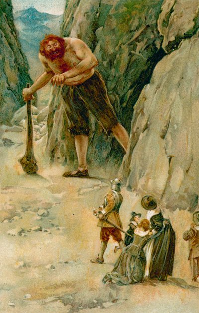 El Sr. Gran-Corazón fue a encontrarse con el gigante, y mientras iba sacó su espada de Walter Stanley Paget