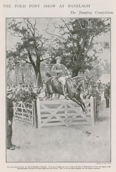 El espectáculo de ponis de polo en Ranelagh, la competencia de saltos de Walter Stanley Paget