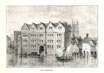 Cold Harbour. Mansión Medieval North Bank del Támesis sobre el Puente de Londres, 1894 de Walter Thornbury