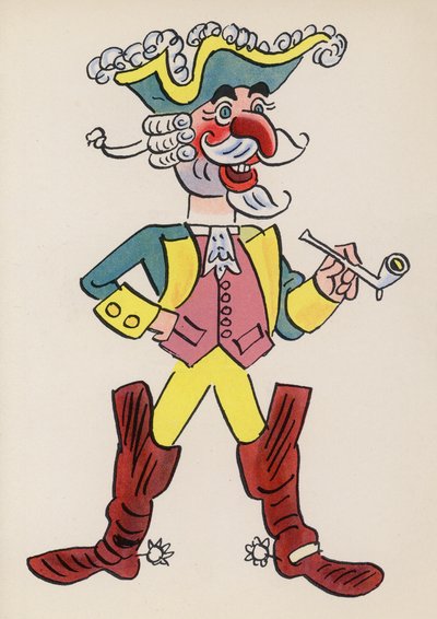 Figuras de libros infantiles: Barón Munchausen (litografía en color) de Walter Trier