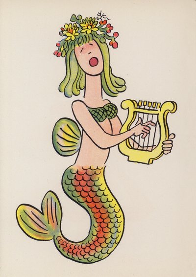 Figuras de libros infantiles: Sirena (litografía en color) de Walter Trier