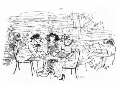 Literatos en el Café des Westens de Walter Trier