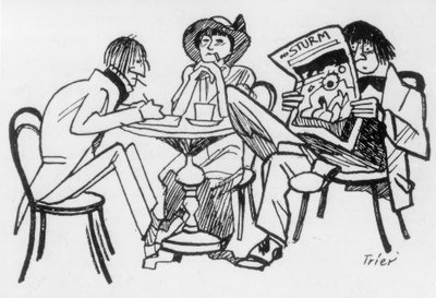 Literatos en el Café des Westens de Walter Trier