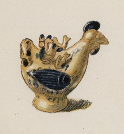 Juguete antiguo pintado por Walter Trier (litografía en color) de Walter Trier