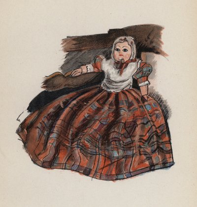 Juguete antiguo pintado por Walter Trier (litografía en color) de Walter Trier
