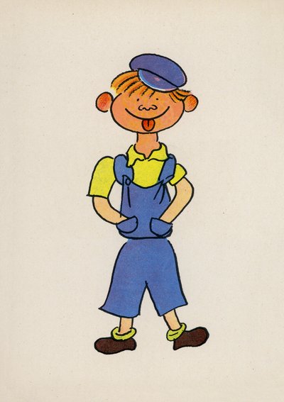 Uno de los locos de Walter Trier (litografía en color) de Walter Trier