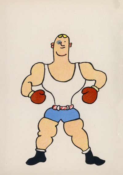 Uno de los locos de Walter Trier (litografía en color) de Walter Trier