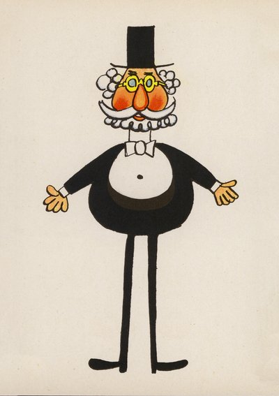 Uno de los locos de Walter Trier (litografía en color) de Walter Trier