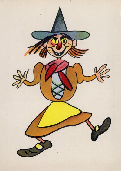 Uno de los locos de Walter Trier (litografía en color) de Walter Trier