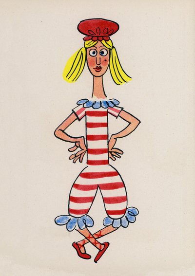 Uno de los locos de Walter Trier (litografía en color) de Walter Trier