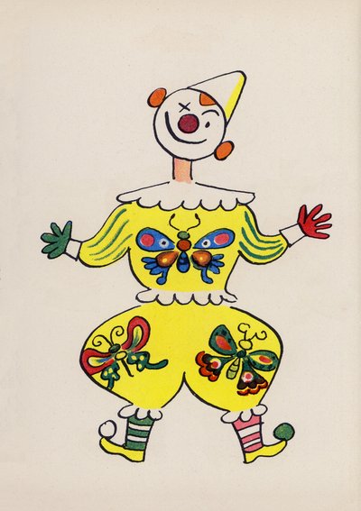 Uno de los locos de Walter Trier (litografía en color) de Walter Trier
