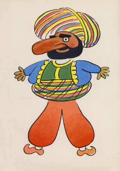 Uno de los locos de Walter Trier (litografía en color) de Walter Trier