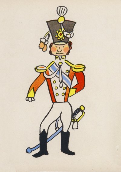 Uno de los locos de Walter Trier (litografía en color) de Walter Trier
