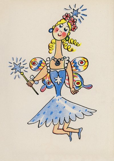 Uno de los locos de Walter Trier (litografía en color) de Walter Trier