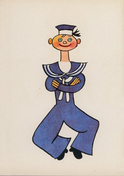 Uno de los locos de Walter Trier (litografía en color) de Walter Trier