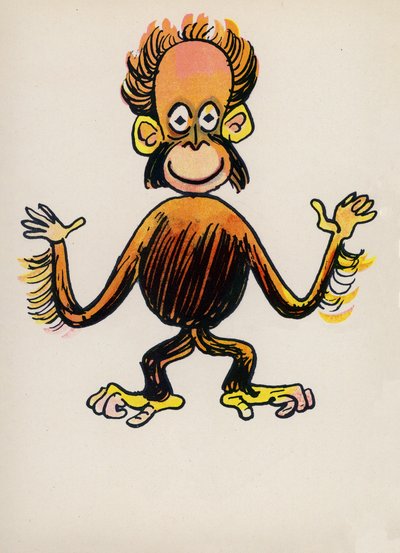 Uno de los locos de Walter Trier (litografía en color) de Walter Trier