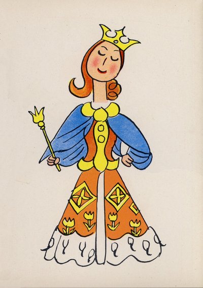 Uno de los locos de Walter Trier (litografía en color) de Walter Trier