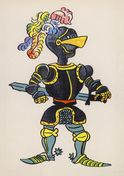 Uno de los locos de Walter Trier (litografía en color) de Walter Trier