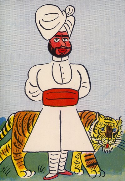 Los locos disfraces de Walter Trier: India (litografía en color) de Walter Trier