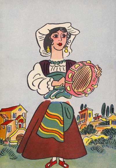 Los locos trajes de Walter Trier: Italia (litografía en color) de Walter Trier