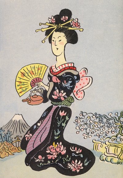 Los locos disfraces de Walter Trier: Japón (litografía en color) de Walter Trier