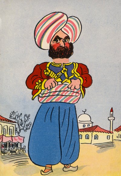 Los locos disfraces de Walter Trier: Turquía (litografía en color) de Walter Trier