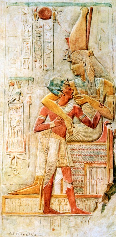 Jeroglíficos Egipcios, Abidos, Egipto de Walter Tyndale