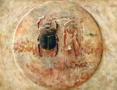 Escarabajo y Ra, Tumba de Seti, Egipto, 1910 de Walter Tyndale
