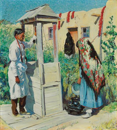 Escena de pozo Pueblo de Walter Ufer