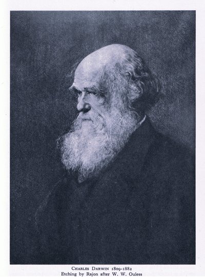 Grabado de Charles Darwin, Naturaleza en Gran Bretaña publicado por Collins de Walter William (after) Ouless