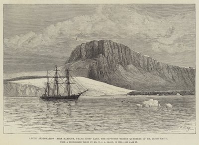 Exploración ártica, puerto de Eira, Tierra de Francisco José, los supuestos cuarteles de invierno del Sr. Leigh Smith de Walter William May